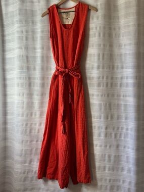 Ace & Jig Alley Jumpsuit in Sriracha | Romper with Tie Waist | 100% Cotton